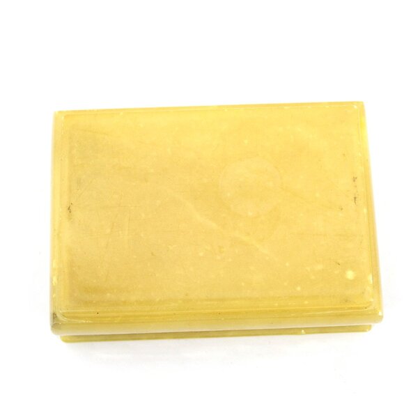 Vintage Genuine Alabaster Trinket Jewelry Box Yellow w/Flowers Created in Italy - Picture 11 of 11
